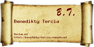 Benedikty Tercia névjegykártya